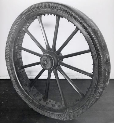 Replica del Neumático inchable de Thomson, perteneciente al Museo de Ciencias de Londres.
